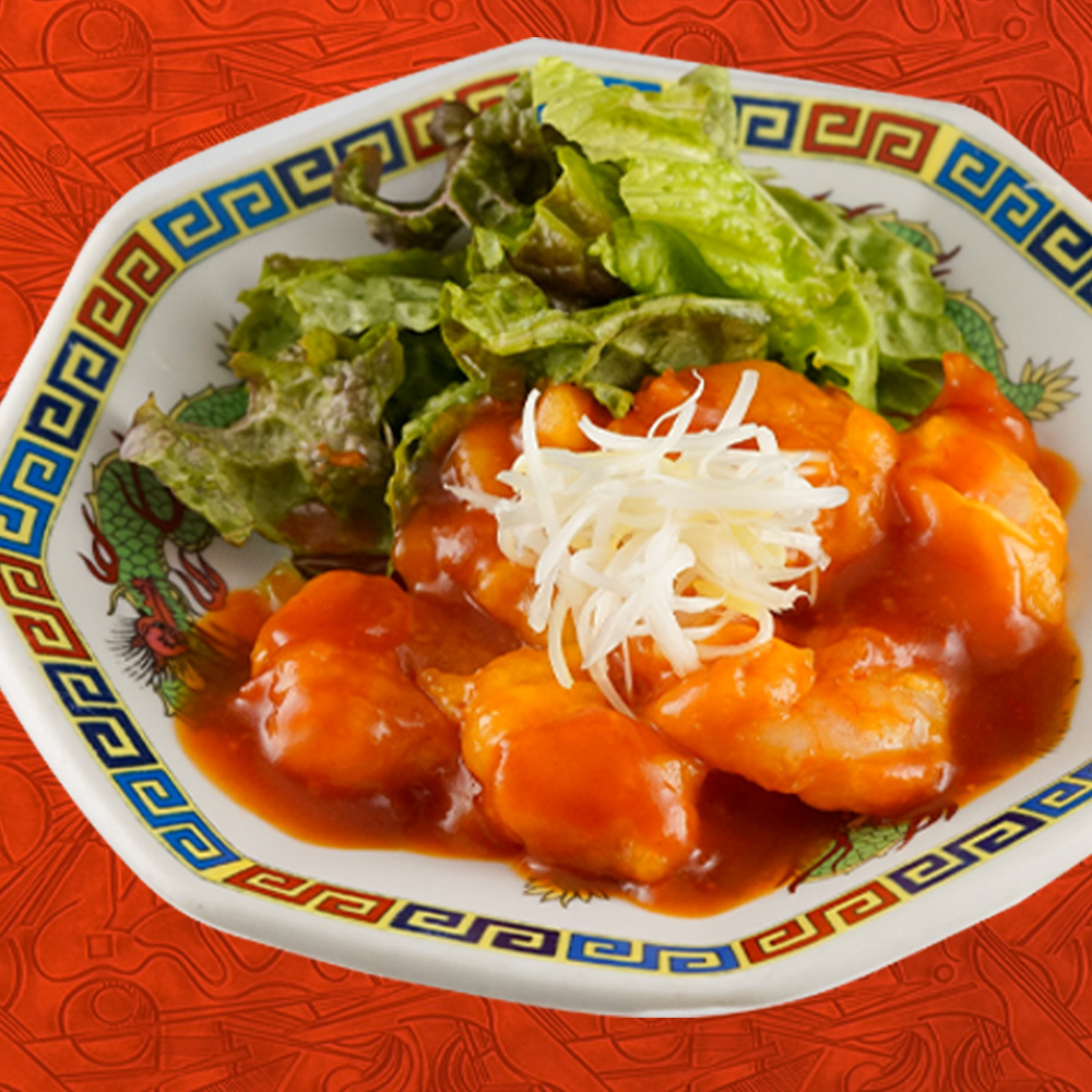 ぷりぷりエビチリ定食