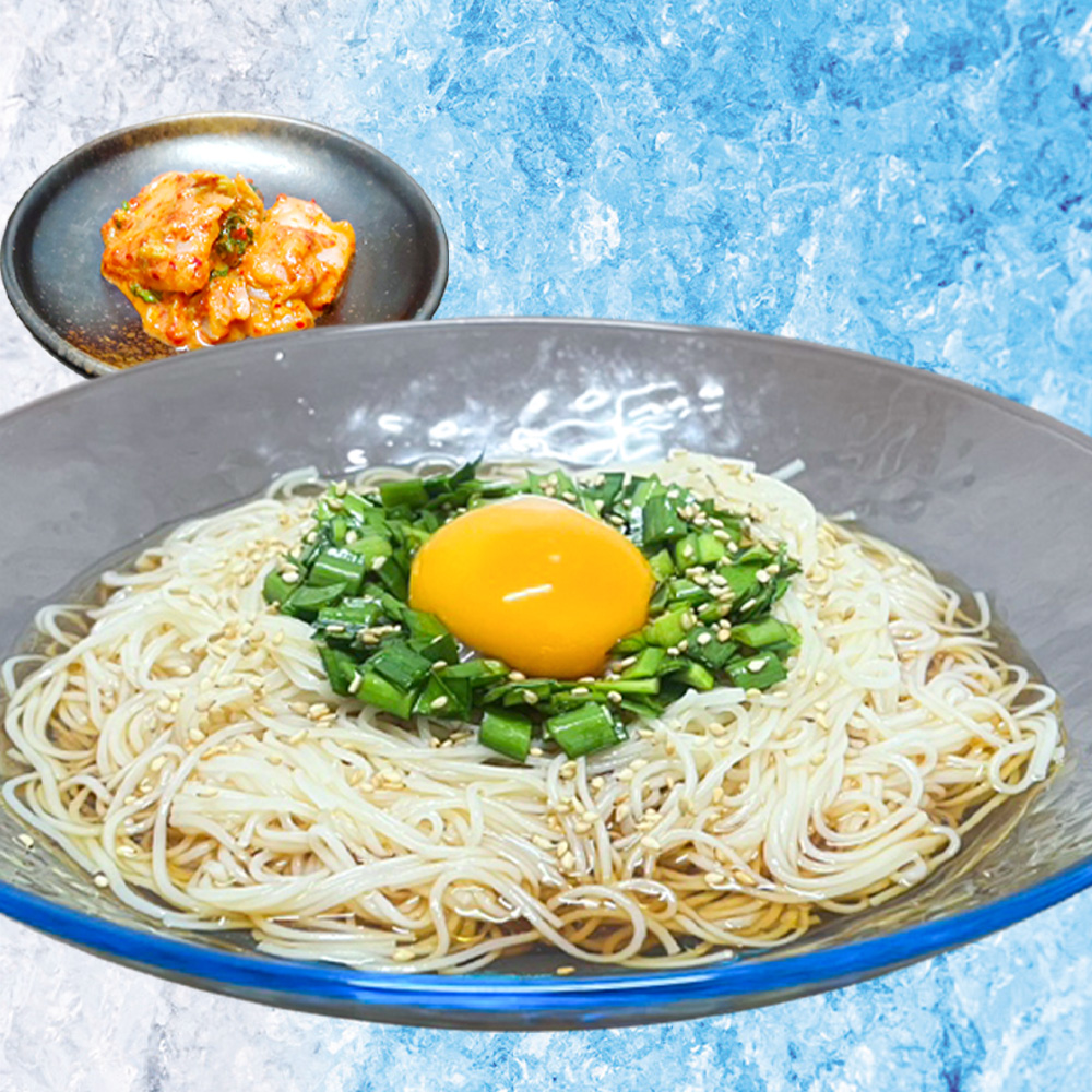 ニラ玉そうめん　自家製キムチ付き